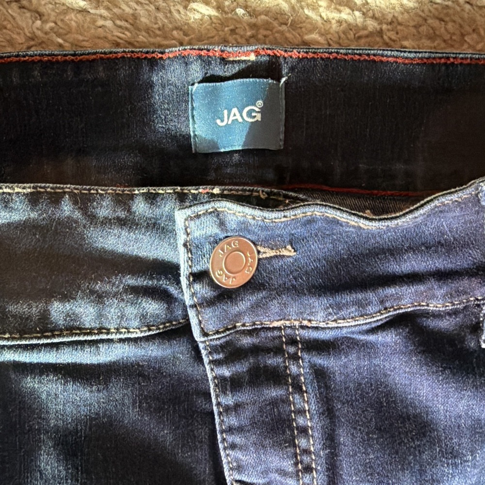JAG Dark Blue Carter High Rise Girlfriend Jeans Pants Zip 5 Pocket 18W EUC! - Picture 4 of 9